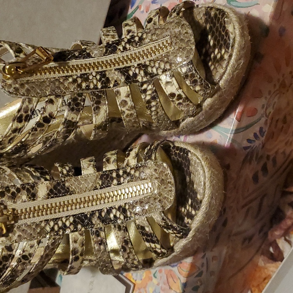 Jimmy Choo Wedge Shoes Python Print - Picture 2 of 15
